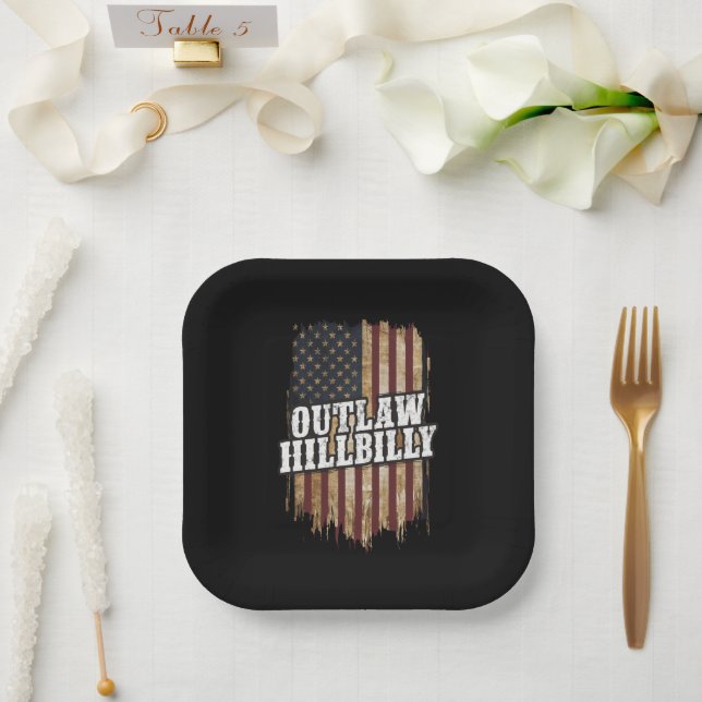 Trump Vance 2024 J.D. Vance Outlaw Hillbilly  Paper Plates (Wedding)
