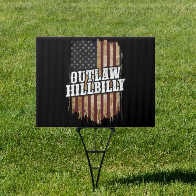 Trump Vance 2024 J.D. Vance Outlaw Hillbilly  Sign (Insitu)
