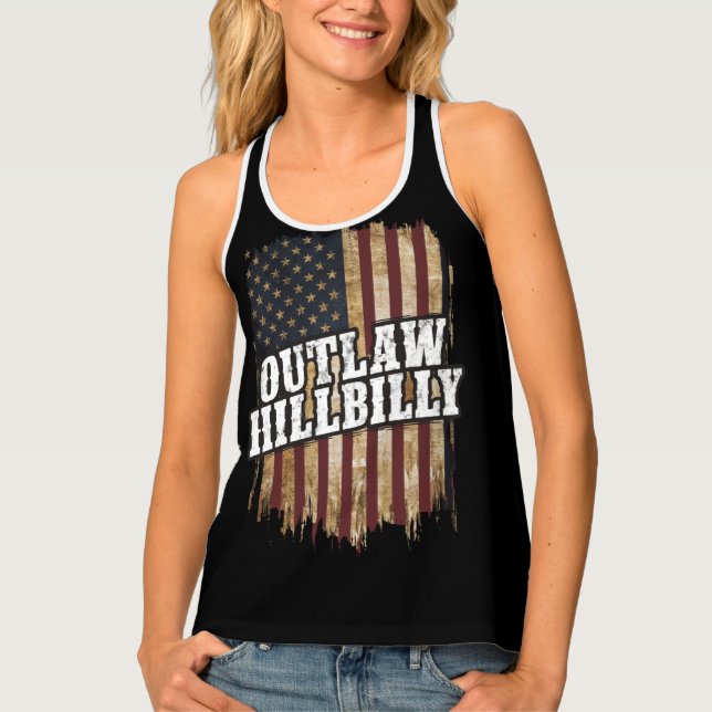 Trump Vance 2024 J.D. Vance Outlaw Hillbilly  Tank Top (Front)