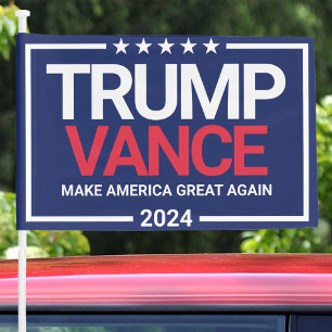 Trump Vance 2024 MAGA Custom Blue Car Flag