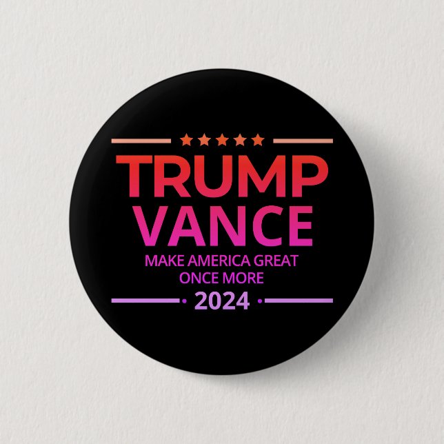 Trump Vance 2024 Make America Great Again Button (Front)