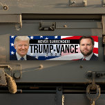 Trump Vance 2024 Never Surrender Quote Photo Bumper Sticker