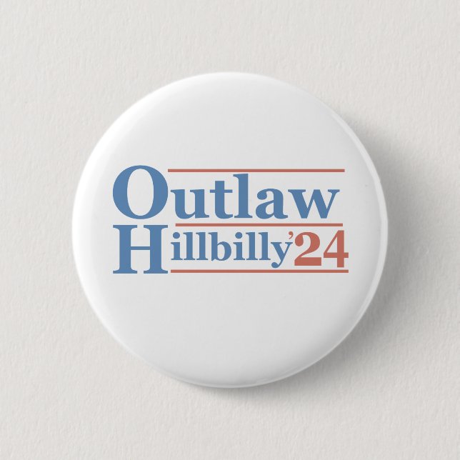 Trump Vance 2024 Outlaw Hillbilly Election   Button (Front)