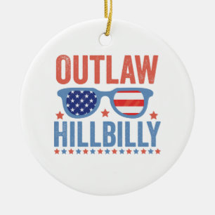 Trump Vance 2024 Outlaw Hillbilly Election Ceramic Ornament