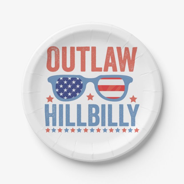 Trump Vance 2024 Outlaw Hillbilly Election   Paper Plates (Front)
