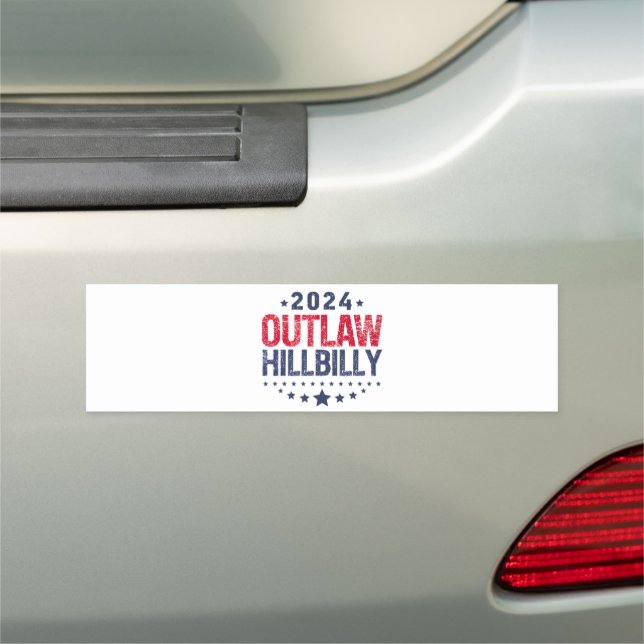 Trump Vance 2024 Outlaw Hillbilly US Flag Car Magnet (In Situ)