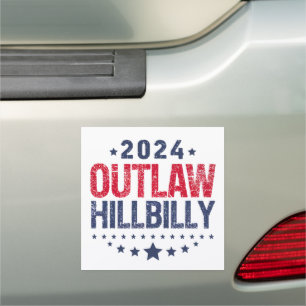 Trump Vance 2024 Outlaw Hillbilly US Flag Car Magnet