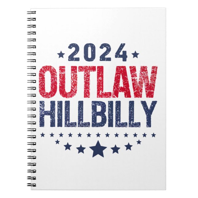 Trump Vance 2024 Outlaw Hillbilly US Flag Notebook (Front)