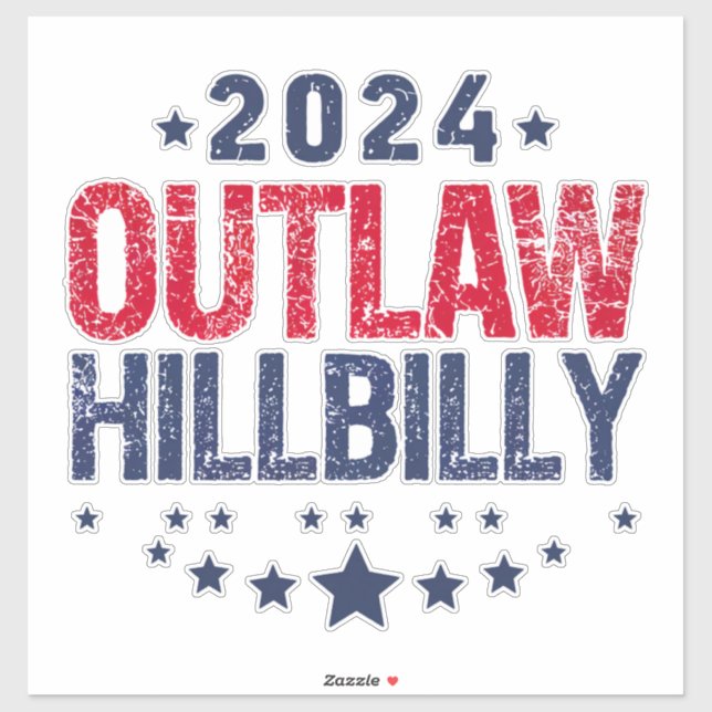 Trump Vance 2024 Outlaw Hillbilly US Flag Sticker (Sheet)
