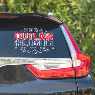 Trump Vance 2024 Outlaw Hillbilly US Flag Sticker
