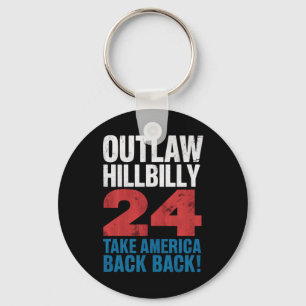 Trump Vance 2024 Outlaw Hillbilly US Flag Vintage Keychain