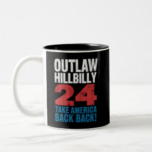 Trump Vance 2024 Outlaw Hillbilly US Flag Vintage Two-Tone Coffee Mug