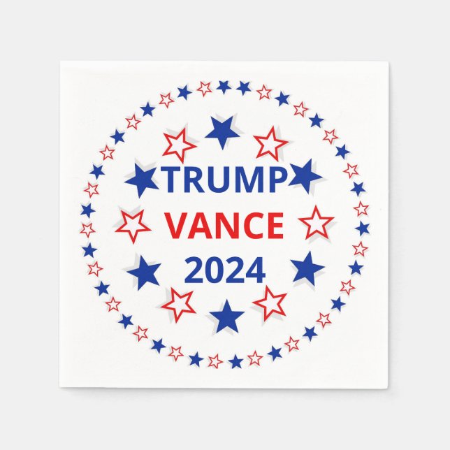 Trump, Vance 2024 Paper Napkins, Standard Cocktail Napkins (Front)
