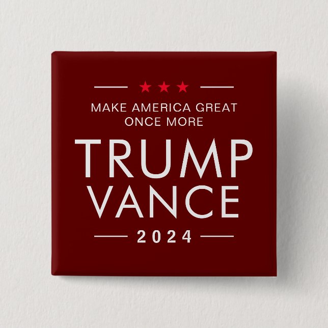 Trump Vance 2024 Political Presidential Campaign  Button (Front)