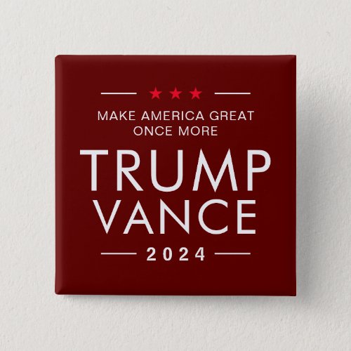 Trump Vance 2024 Political Presidential Campaign  Button