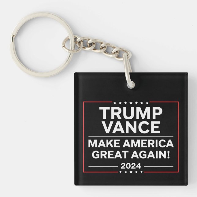 Trump Vance 2024 President JD Vance Vice MAGA Keychain (Front)