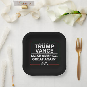 Trump Vance 2024 President JD Vance Vice MAGA Paper Plates