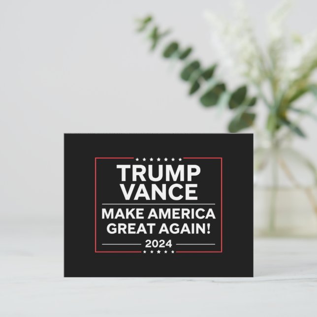 Trump Vance 2024 President JD Vance Vice MAGA Postcard (Standing Front)