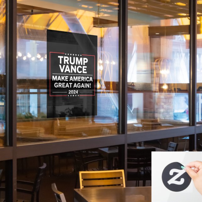 Trump Vance 2024 President JD Vance Vice MAGA Window Cling (Restaurant Window)
