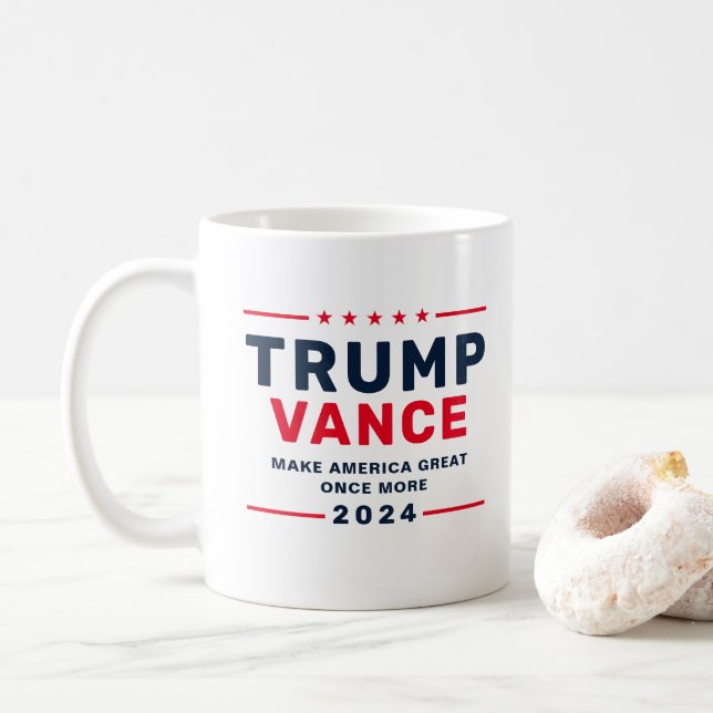 Trump Vance 2024 President VP Coffee Mug (With Donut)