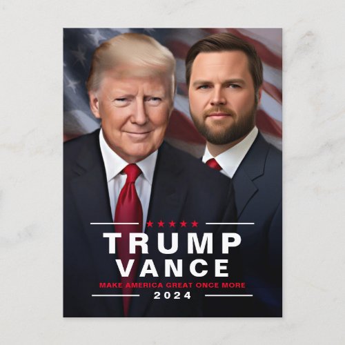 Trump Vance 2024 Presidential Campaign    Postcard