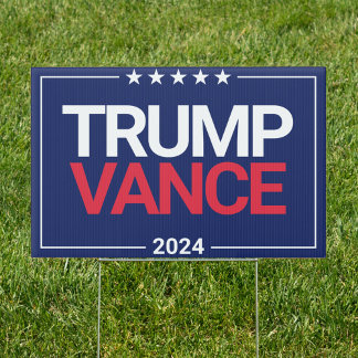 Trump Vance 2024 Republican Party Blue Yard Sign