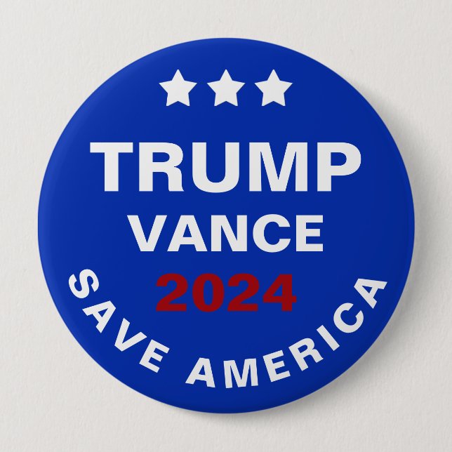 Trump Vance 2024 Save America Button (Front)