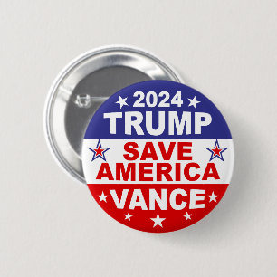TRUMP VANCE 2024 SAVE AMERICA BUTTON