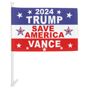 TRUMP VANCE 2024 SAVE AMERICA CAR FLAG
