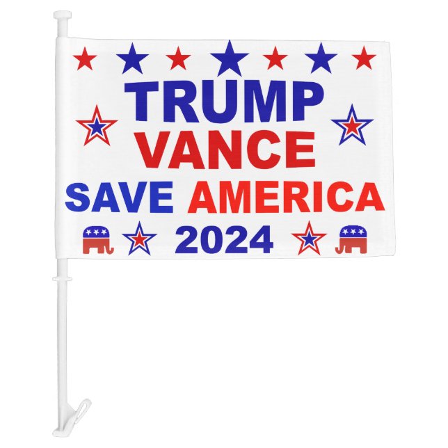Trump Vance 2024 Save America Car Flag (Front)