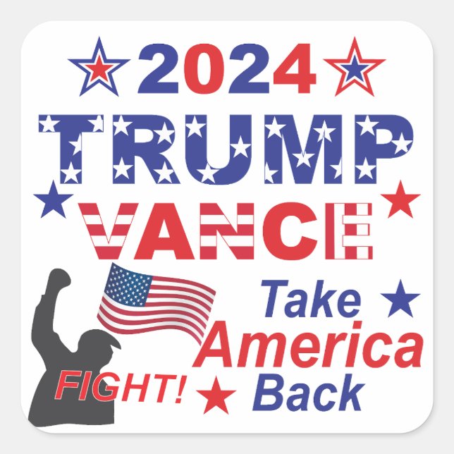 TRUMP VANCE 2024 SQUARE STICKER (Front)