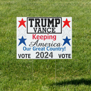 Trump Vance 2024 Stars EDIT NAMES Sign