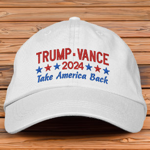 Trump Vance 2024 Take America Back Patriotic Star Embroidered Baseball Cap