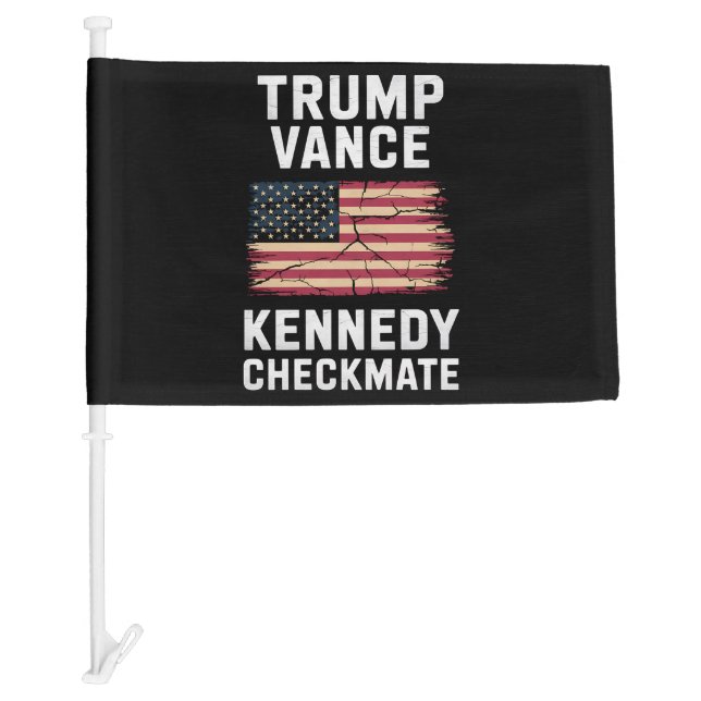 Trump Vance 2024 Trump Vance Kennedy Checkmate Car Flag (Front)