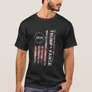 Trump Vance 2024 US Flag Donald Trump JD Vance Vin T-Shirt