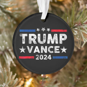 Trump Vance 2024 US Flag Election President 2024 Ornament