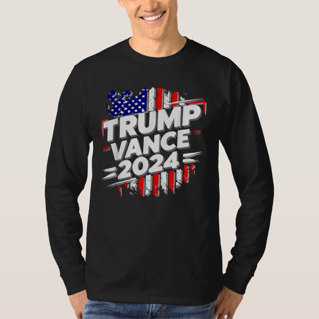 Trump Vance 2024 US Flag T-Shirt (Front)