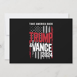 Trump Vance 2024 US Flag Take America Back Invitation