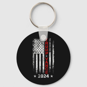 Trump Vance 2024 Us Flag Vintage -take America Bac Keychain