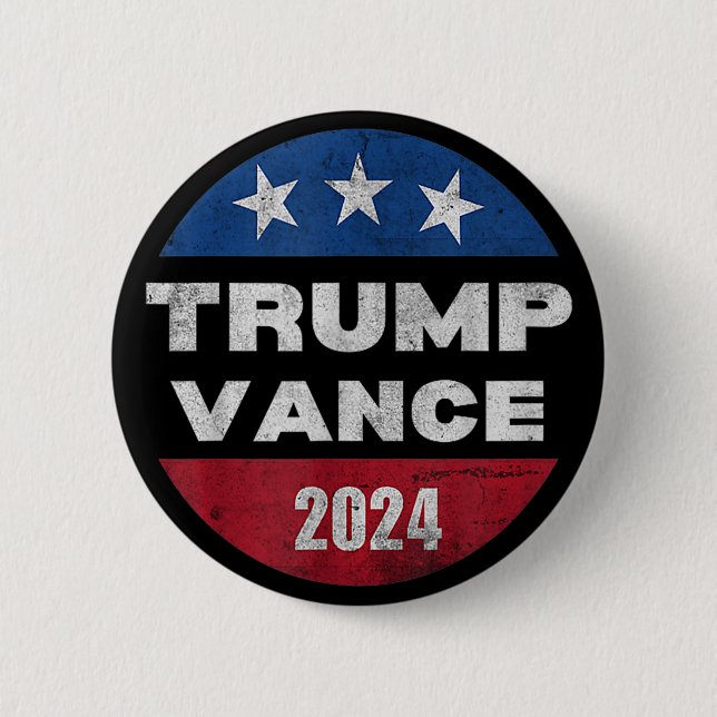 Trump Vance 2024 Vice President VP Election Retro  Button (Front)