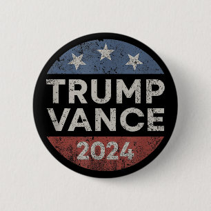 Trump Vance 2024 Vice President VP Election Retro  Button