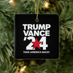 Trump Vance 2024 Vote Trump 2024 Election Ceramic Ornament
