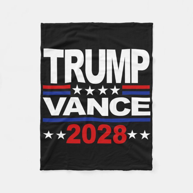Trump Vance 2028 Republican Third Term President  Fleece Blanket (Front)