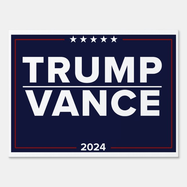 TRUMP VANCE 24 - BLUE 18x12 Yard Sign (Back)
