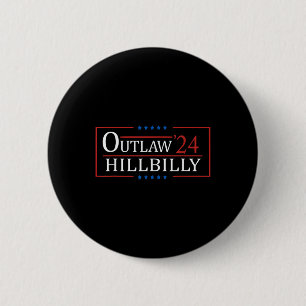 Trump Vance 24 Outlaw Hillbilly Us Flag Vintage  Button