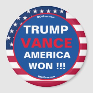 TRUMP VANCE AMERICA WON !!! Refrigerator Magnet