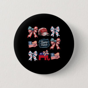 Trump Vance Bow Coquette Vote Presidential 2024 El Button