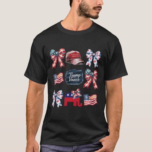 Trump Vance Bow Coquette Vote Presidential 2024 El T-Shirt (Front)