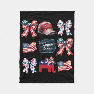 Trump Vance Bow Coquette Vote Presidential 2025 El Fleece Blanket