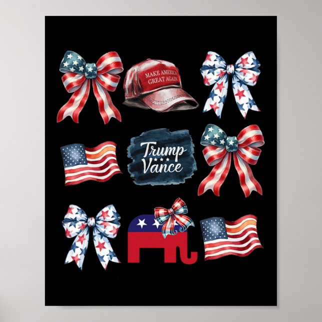 Trump Vance Bow Coquette Vote Presidential 2025 El Poster (Front)